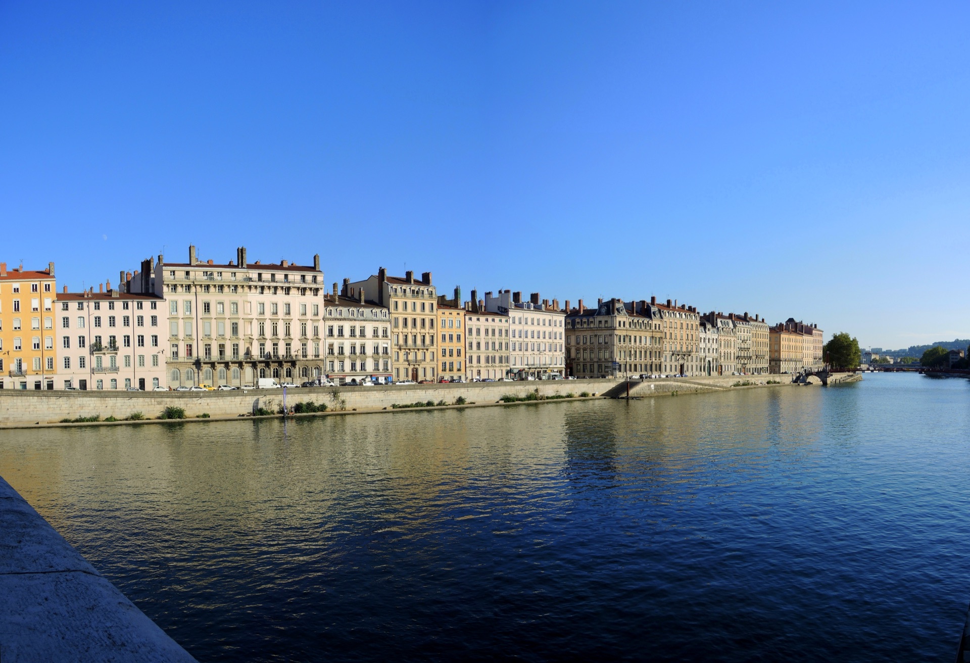Old Lyon’s façades along the Saône riverfront