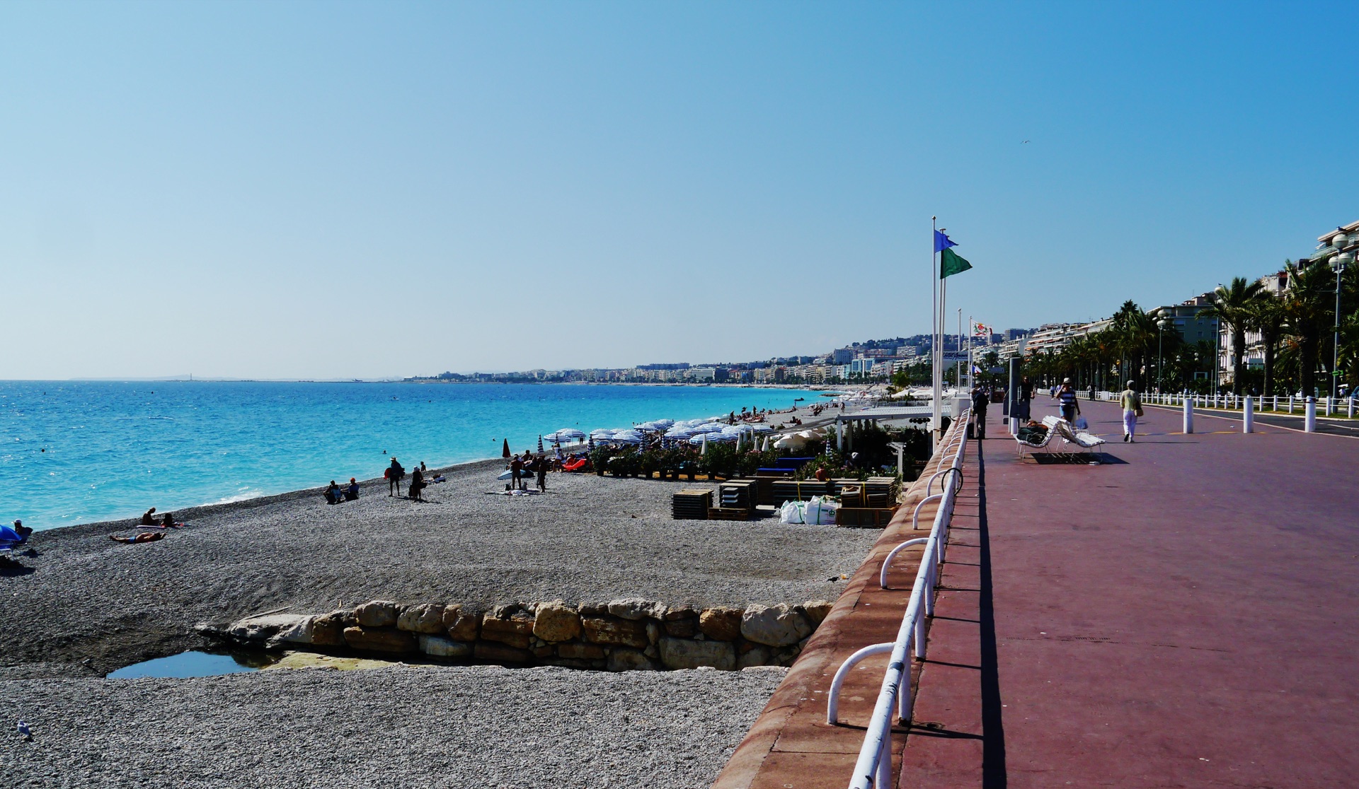 The beach and Promenade des Anglais in Nice